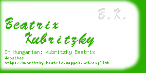 beatrix kubritzky business card